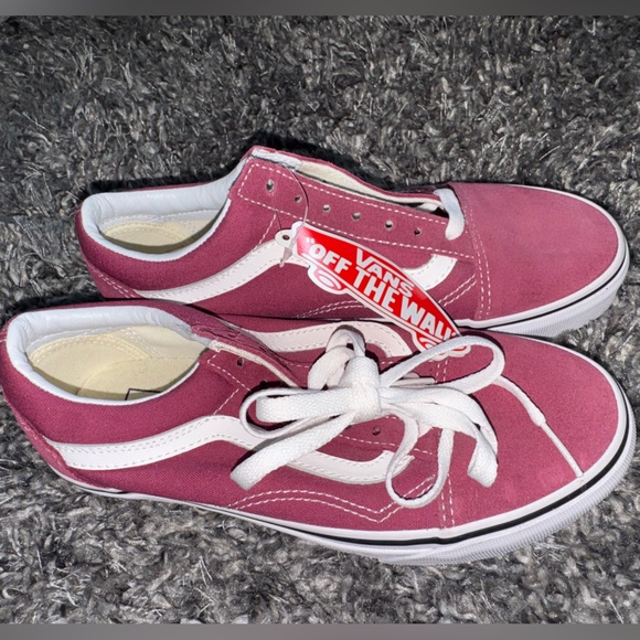 Vans Pink and White Athletic Shoes - Picture 1 of 4
